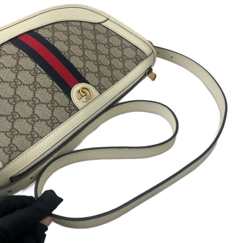 Gucci Crossbody Bag GG Supreme Monogram Guccissima Beige Brown Red