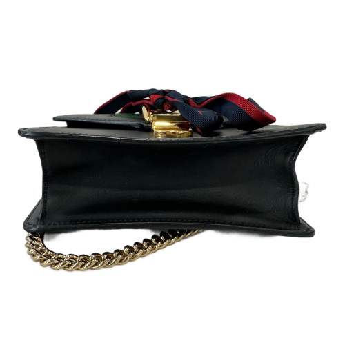 Gucci Small Sylvie Shoulder Bag Calfskin Black Green Red Gucci Small Sylvie Shoulder Bag Calfskin Black Green Red