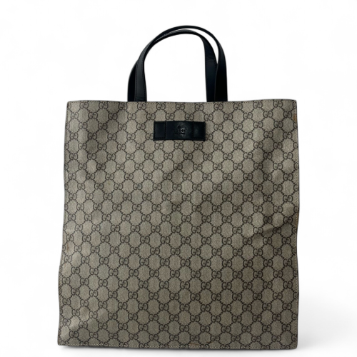 Gucci Tote Bag GG Supreme Monogram Beige Black