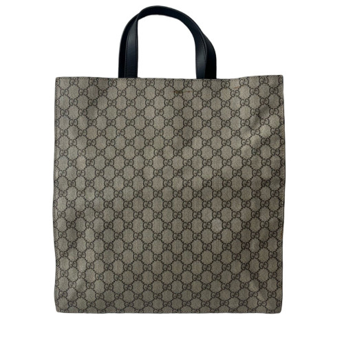 Gucci Tote Bag GG Supreme Monogram Beige Black