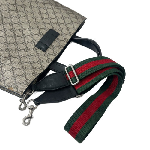 Gucci Tote Bag GG Supreme Monogram Beige Black