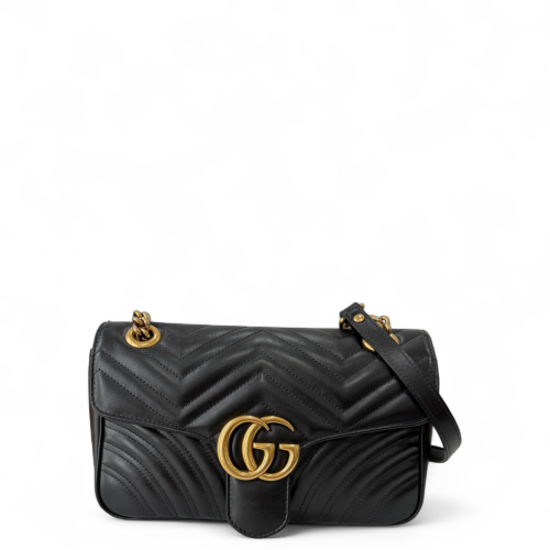 Gucci Chevron Small GG Marmont Calfskin Black Gucci Chevron Small GG Marmont Calfskin Black