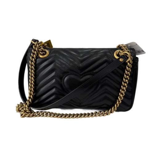 Gucci Chevron Small GG Marmont Calfskin Black Gucci Chevron Small GG Marmont Calfskin Black