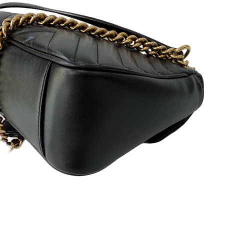 Gucci Chevron Small GG Marmont Calfskin Black Gucci Chevron Small GG Marmont Calfskin Black