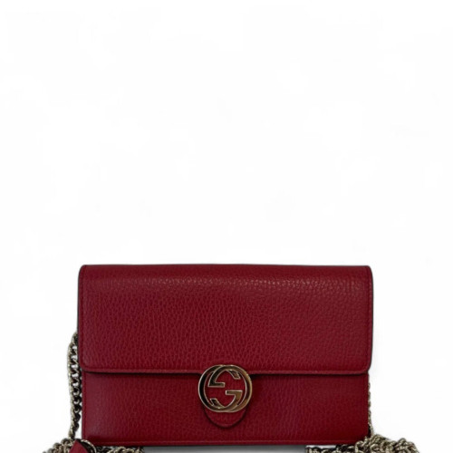 Gucci Accordion Bag Calfskin Red