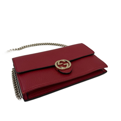 Gucci Accordion Bag Calfskin Red