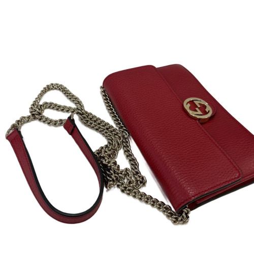 Gucci Accordion Bag Calfskin Red