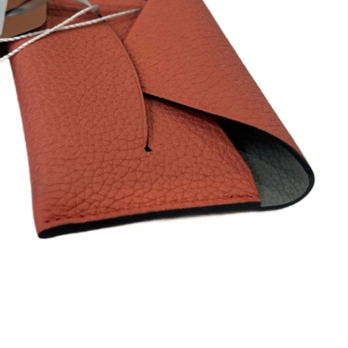 Moynat Card Holder Grained Calfskin Pink Grey