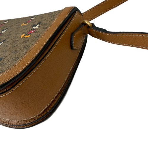 Gucci X Disney Crossbody Bag GG Supreme Monogram Calfskin Brown Red Yellow