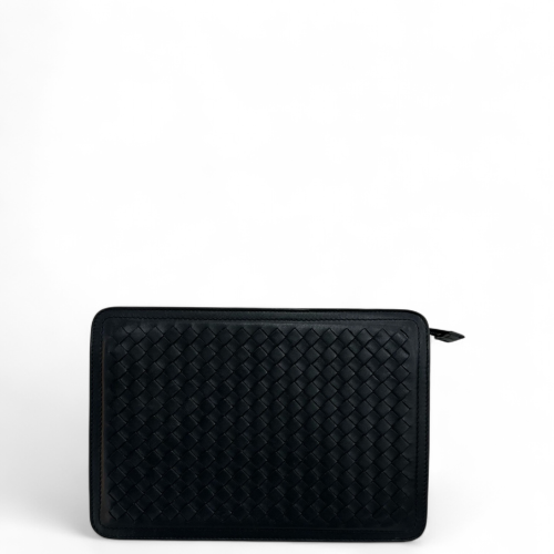 Bottega Veneta Clutch Calfskin Intrecciato Black