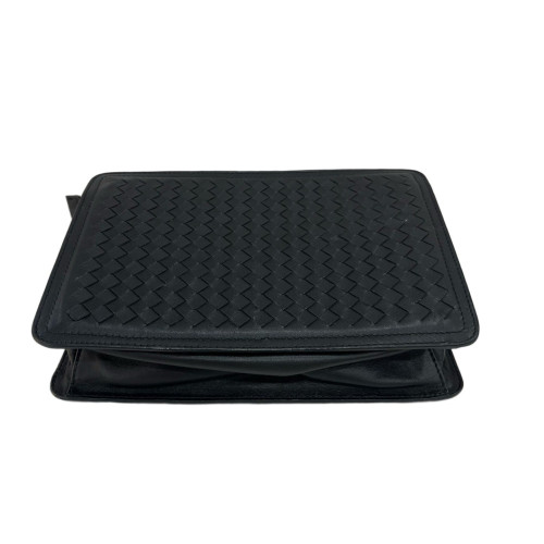 Bottega Veneta Clutch Calfskin Intrecciato Black