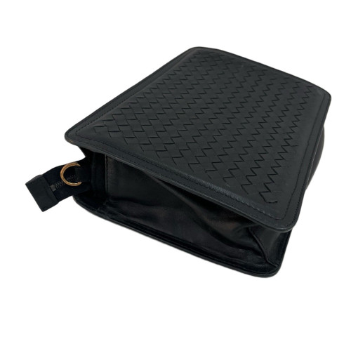 Bottega Veneta Clutch Calfskin Intrecciato Black