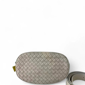 Bottega Veneta Waist Belt Bag Calfskin Intrecciato Grey