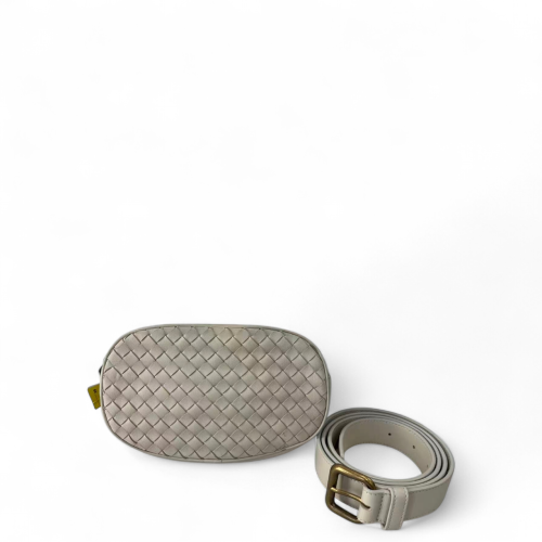 Bottega Veneta Waist Belt Bag Calfskin Intrecciato Grey