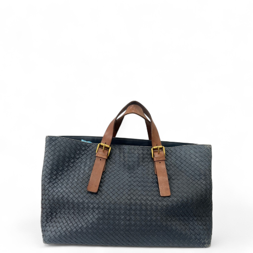 Bottega Veneta Handbag Calfskin Intrecciato Brown Black