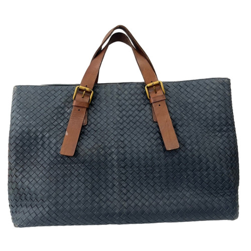 Bottega Veneta Handbag Calfskin Intrecciato Brown Black