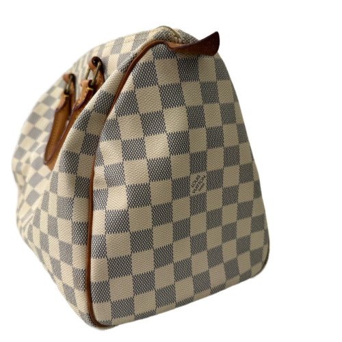 Louis Vuitton Speedy 30 Damier Azur White