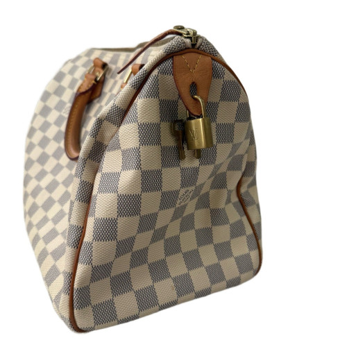 Louis Vuitton Speedy 30 Damier Azur White