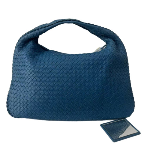 Bottega Veneta Hobo Calfskin Intrecciato Blue