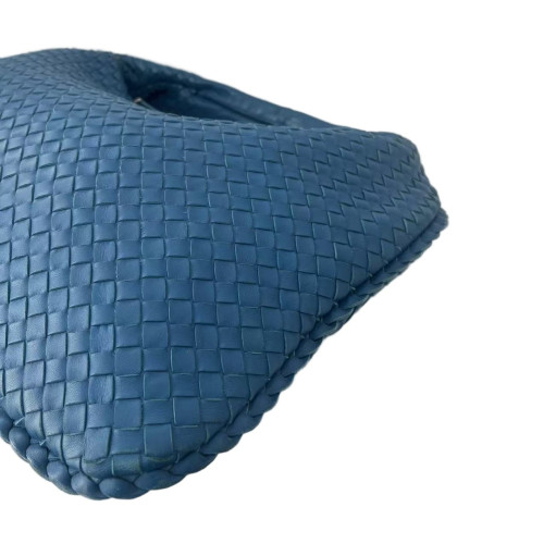 Bottega Veneta Hobo Calfskin Intrecciato Blue