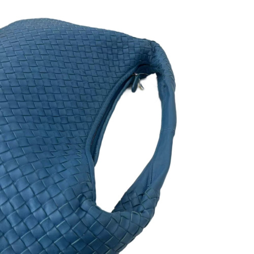 Bottega Veneta Hobo Calfskin Intrecciato Blue