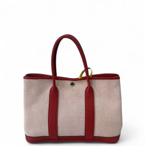 Hermes Garden Party 30 Toile Negonda 14 Beige F5 Bourgogne