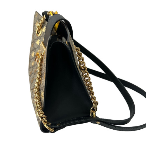 Gucci Small Padlock Tote GG Supreme Monogram Beige Black Gold Gucci Small Padlock Tote GG Supreme Monogram Beige Black Gold