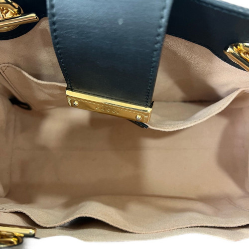 Gucci Small Padlock Tote GG Supreme Monogram Beige Black Gold Gucci Small Padlock Tote GG Supreme Monogram Beige Black Gold