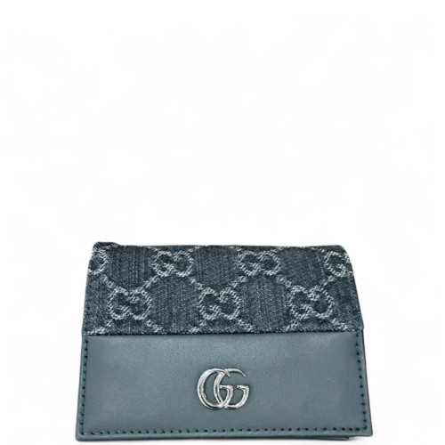 Gucci Compact Wallet Denim Calfskin Blue