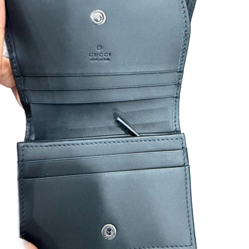 Gucci Compact Wallet Denim Calfskin Blue