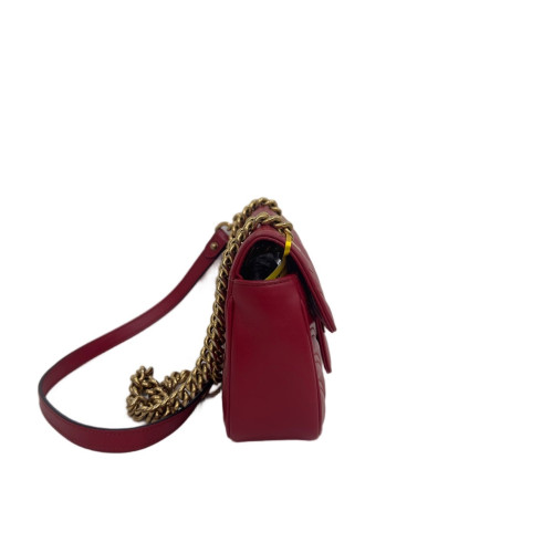 Gucci Chevron Medium GG Marmont Calfskin Red