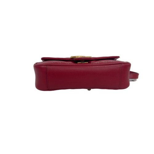 Gucci Chevron Medium GG Marmont Calfskin Red