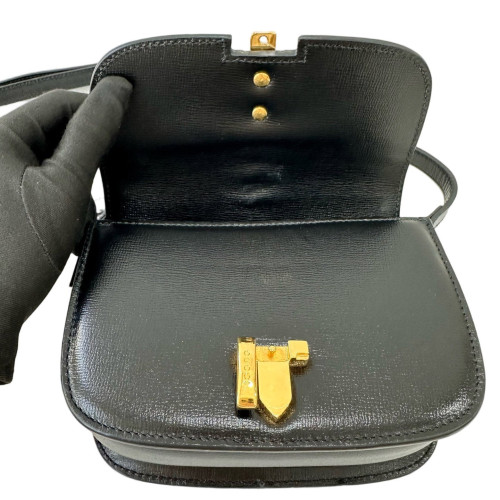 Gucci Saddle Bag Calfskin Black