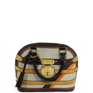 Louis Vuitton Alma BB Calfskin White Brown Black