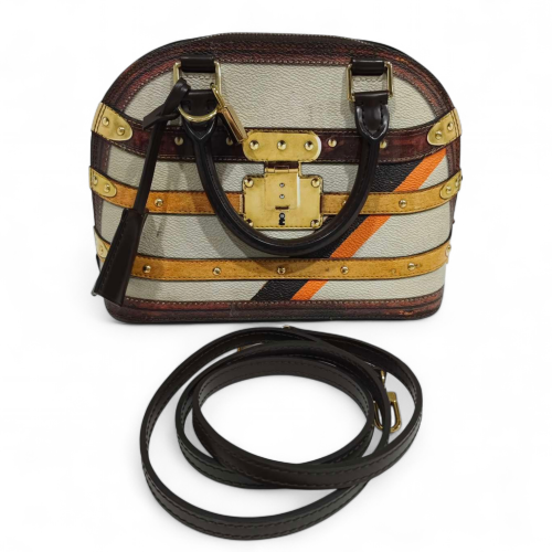 Louis Vuitton Alma BB Calfskin White Brown Black