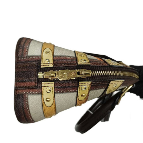 Louis Vuitton Alma BB Calfskin White Brown Black