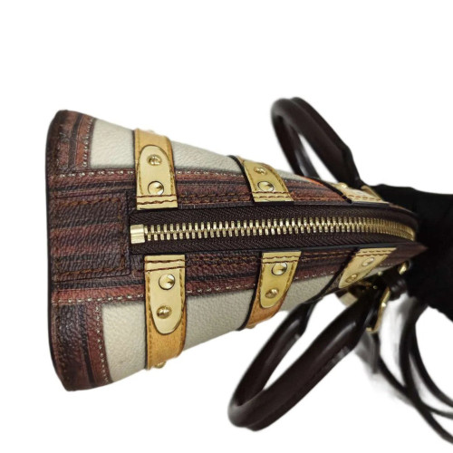 Louis Vuitton Alma BB Calfskin White Brown Black
