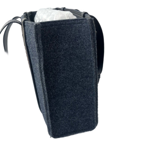 Chloe Tote Bag Felt Cloth Calfskin Navy Dark Grey