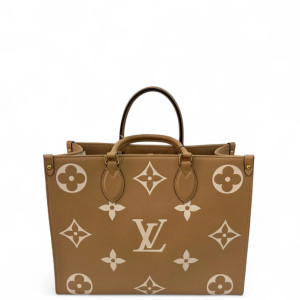 Louis Vuitton Onthego MM Empreinte Monogram Giant Brown White