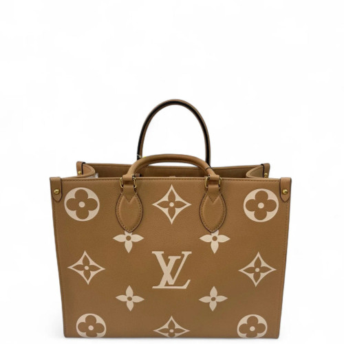 Louis Vuitton Onthego MM Empreinte Monogram Giant Brown White