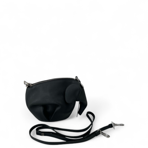 Loewe Elephant Shoulder Bag Grained Calfskin Black