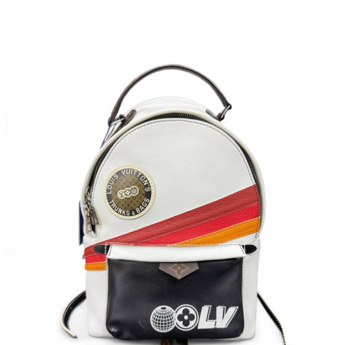 Louis Vuitton Palm Springs Backpack Mini Calfskin White Black Red