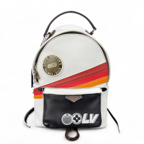 Louis Vuitton Palm Springs Backpack Mini Calfskin White Black Red