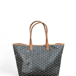 Goyard Tote Bag Goyardine Black Brown