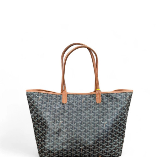 Goyard Tote Bag Goyardine Black Brown