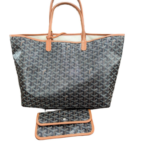 Goyard Tote Bag Goyardine Black Brown