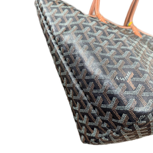 Goyard Tote Bag Goyardine Black Brown