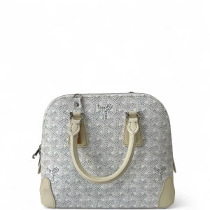 Goyard Dome Goyardine White Dark Grey Beige