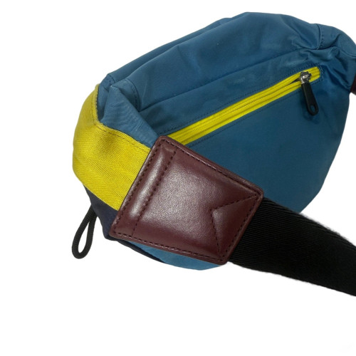 Burberry Bumbag Canvas Calfskin Blue Yellow Black