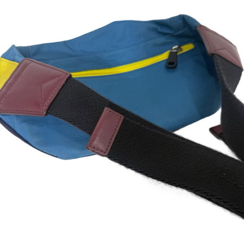 Burberry Bumbag Canvas Calfskin Blue Yellow Black